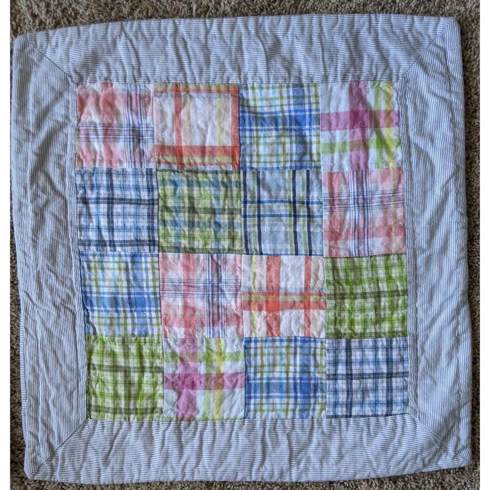 2 NAUTICA Patchwork Quilt Pillow Cover Sham 16x16